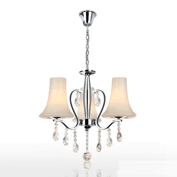 

Modern Crystal 3 Lights Chandelier Lighting With Glass Shades Hanging Lamp Fixtures For Living Room Dinning Room PL445-3