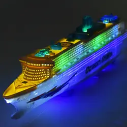 [Best] Электронная большая роскошная Круизная игрушка-корабль, универсальная вращающаяся музыкальная световая лодка, модель детской