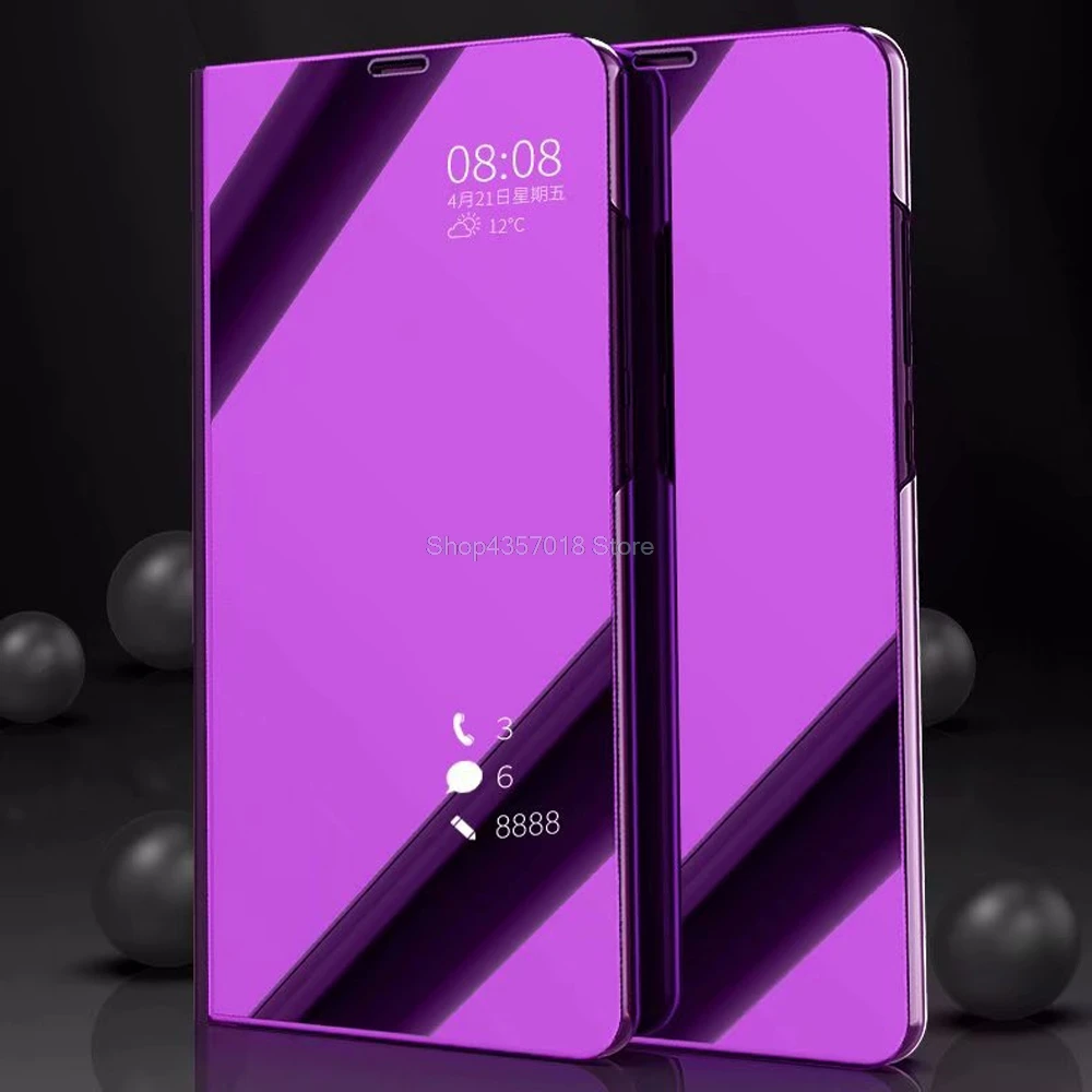 Прозрачный зеркальный флип чехол для SAMSUNG SM J600F J600G J6 2018 умные Чехлы Samsung Galaxy Global