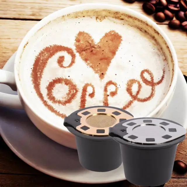 Best Offers Home 2Pcs Coffee Filter Baskets Gold Refillable Reusable Coffee Capsule Filter Cup Compatible With Free Coffee Spoon