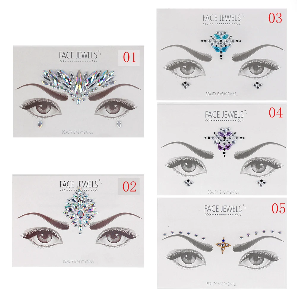 Buy 1PC Face Jewels Crystal Temporary Eyes Tattoos