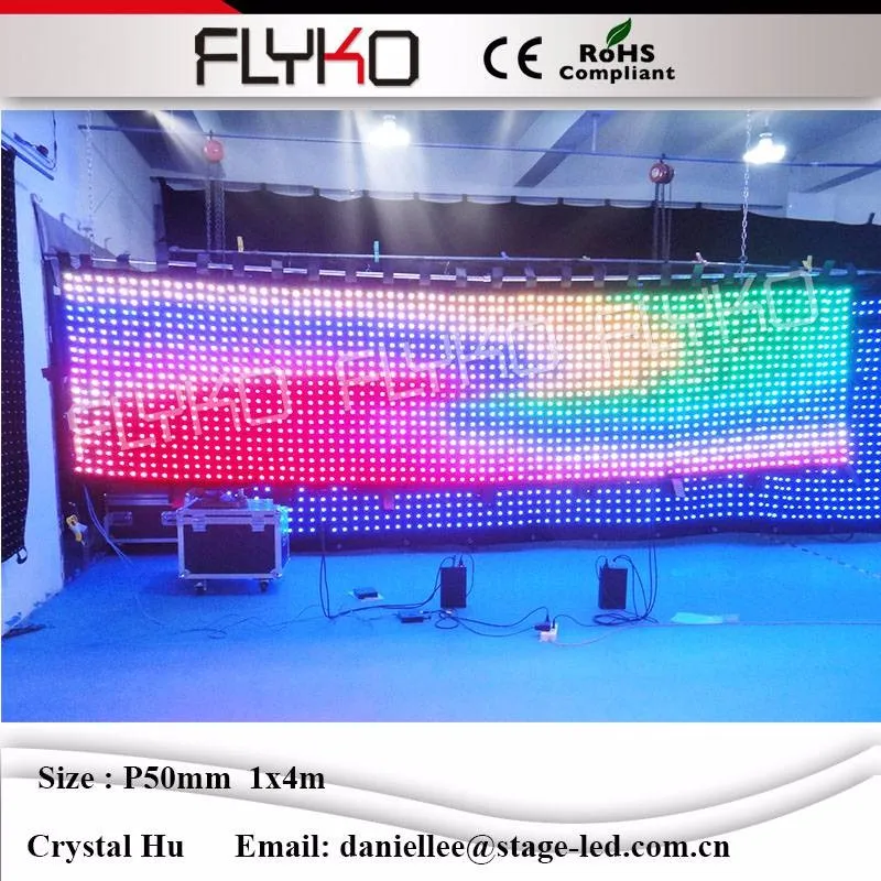 Мягкой светодиодной Шторы/flexible Шторы/Видео LED ткань Дисплей LED Дисплей p5cm 4x1 м