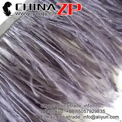 Chinazp Иу ZP ремесла ООО 2 м/цвет/lot Хорошее качество окрашенная серый перья страуса отделкой