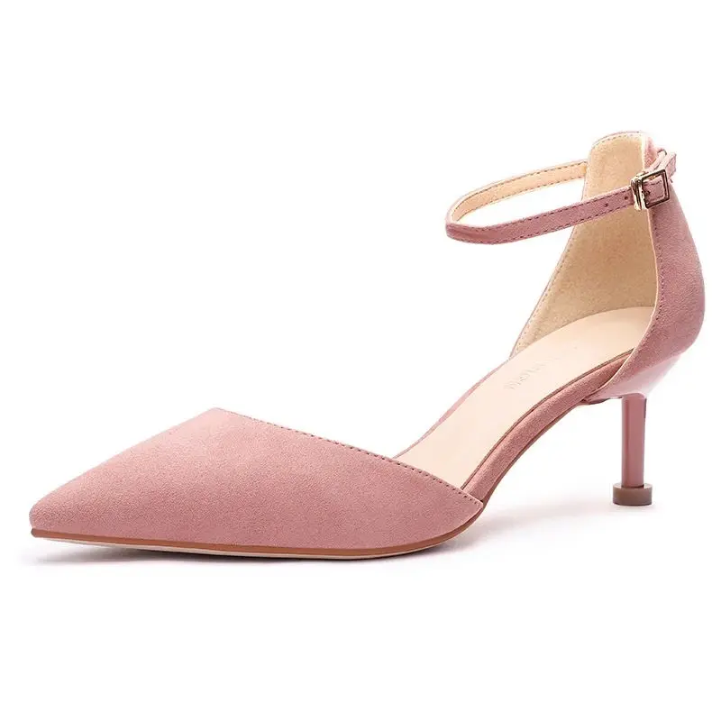 Женские босоножки на высоком каблуке, женская обувь на шнуровке, коллекция года, летние женские вечерние туфли с острым носком, дышащие туфли с ремешком на щиколотке, высокое качество - Цвет: Pink