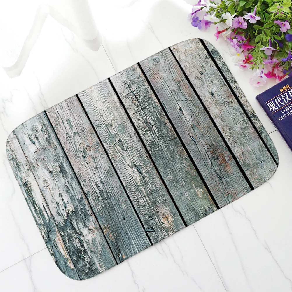 Honlaker Retro Wood Series Decorative Doormat Thick Flannel Absorbent Anti-slip Bath Mat Entrance Door Mat Dust Floor Mat Honlaker Retro Wood Series Decorative Doormat Thick Flannel Absorbent Anti-slip Bath Mat Entrance Door Mat Dust Floor Mat