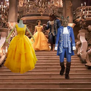 

2017 Movie Beauty and The Beast Prince Adam Costume Halloween Men Cosplay Suit any size/Custom-made