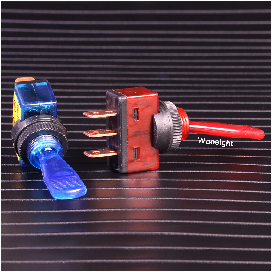Wooeight Automotive Toggle Switch 2 Pin ON-OFF With Lamp 12V 20A ASW-13D LED Light Switch 4 Colors (4)