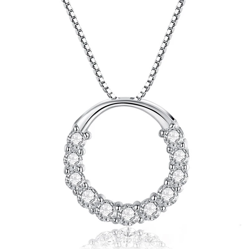 round cubic zirconia necklace silver jewelry (4)