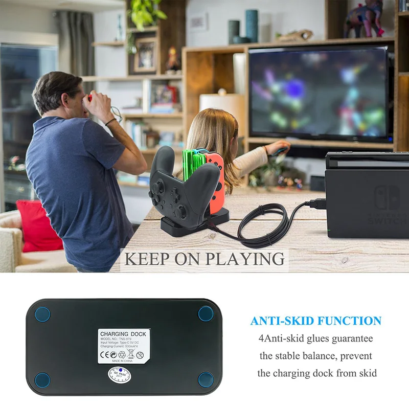 Светодиодсветодиодный зарядная док станция для контроллера Nintendo Joy con и
