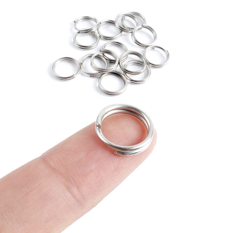 ذائع الصيت معالجة 50 pcsStainless الصلب سبليت خواتم الصيد الانقسام ل السحر الصلبة إغراء ربط حلقة الصيد اكسسوارات