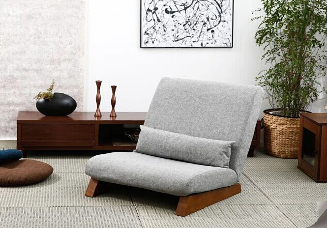 Floor Folding Single Seat Sofa Bed Modern Fabric Japanese Living Room Furniture Armless Lounge Recliner Occasional Accent Chair