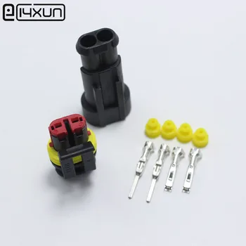 

10sets 1.5 Auto Terminal Connection Sets 2Pin HID Waterproof Electrical Wire Connector Kit for Car Motorcycle Boat ect