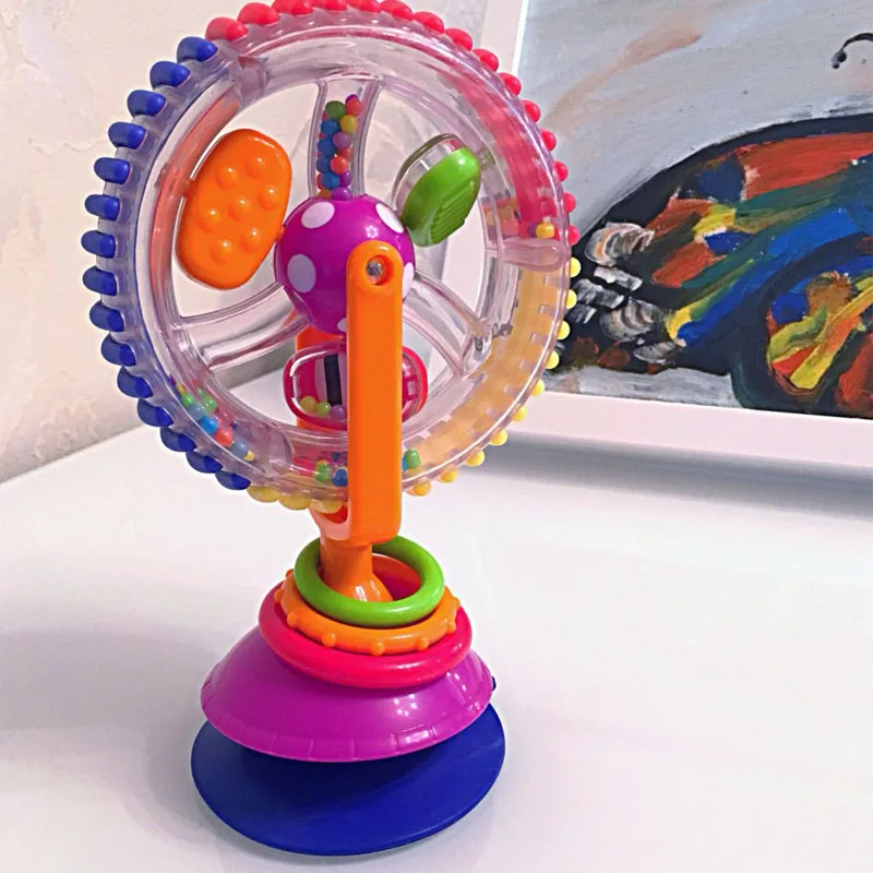 

Baby Toys Windmill Rattle Educational Toys Dining Chair Sucker Three Model Rotating Crib Mobility With Suction Cups Children