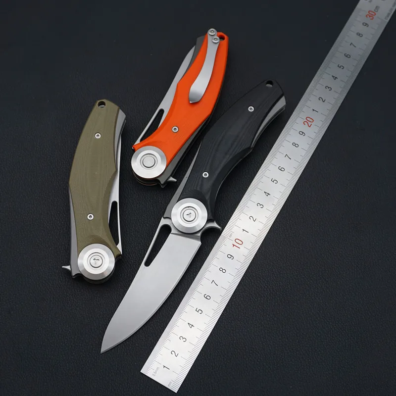 

NEW High quality Flipper folding knife D2 blade G10 handle outdoor survival hunting camping fruit knife EDC hand tools
