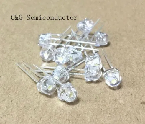 

100pcs 5mm super bright white light-emitting diode DIP LED straw hat astigmia