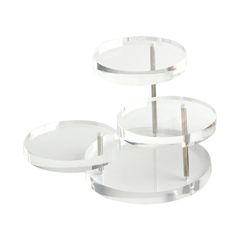 New Jewelry Organizer Jewelry Display Stand Clear 3 Tray Acrylic Earring Bracelet Necklace Display Stand Shelf KQS8