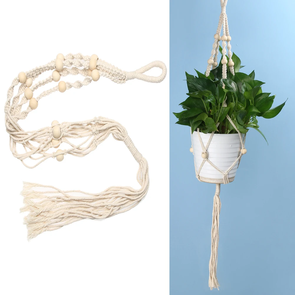 Plant Hanger Macrame Jute Rope Hanging Pots Basket Planter Holder