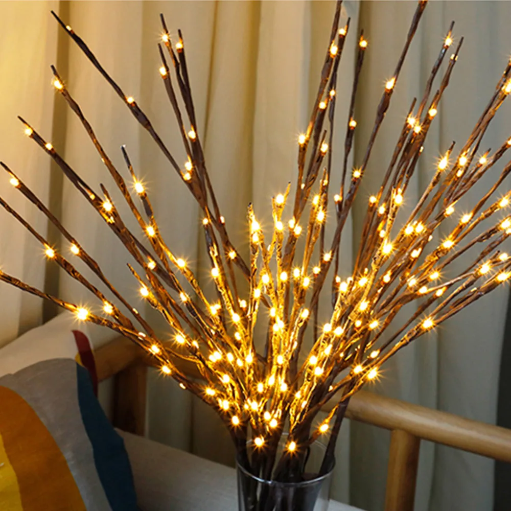 

20LED Simulation Branch LED Lantern Nordic Room Bedroom Set Creative Night Light Clear Bar B&B Decorative Light String