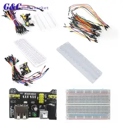 MB-102 MB102 макет модуля питания + MB-102 400/830 точек Прототип Хлеб доска для arduino kit + 65 перемычек Оптовая