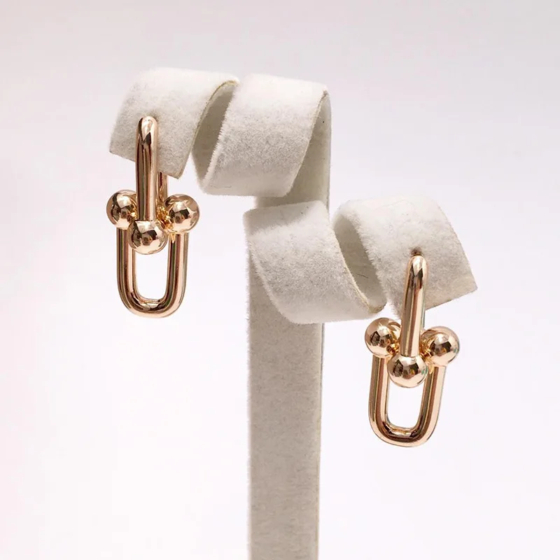 

New Style U Shape Chain Earring Stainless Steel Rose Gold And Silver Color Short Line Drop Tassels Earrings For Women (DJ1370)
