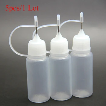 

5pc 10ml PET cigarette oil bottle Empty Plastic Squeeze Liquid Dropper Bottle With Metal Needle tip mouth oil bottle