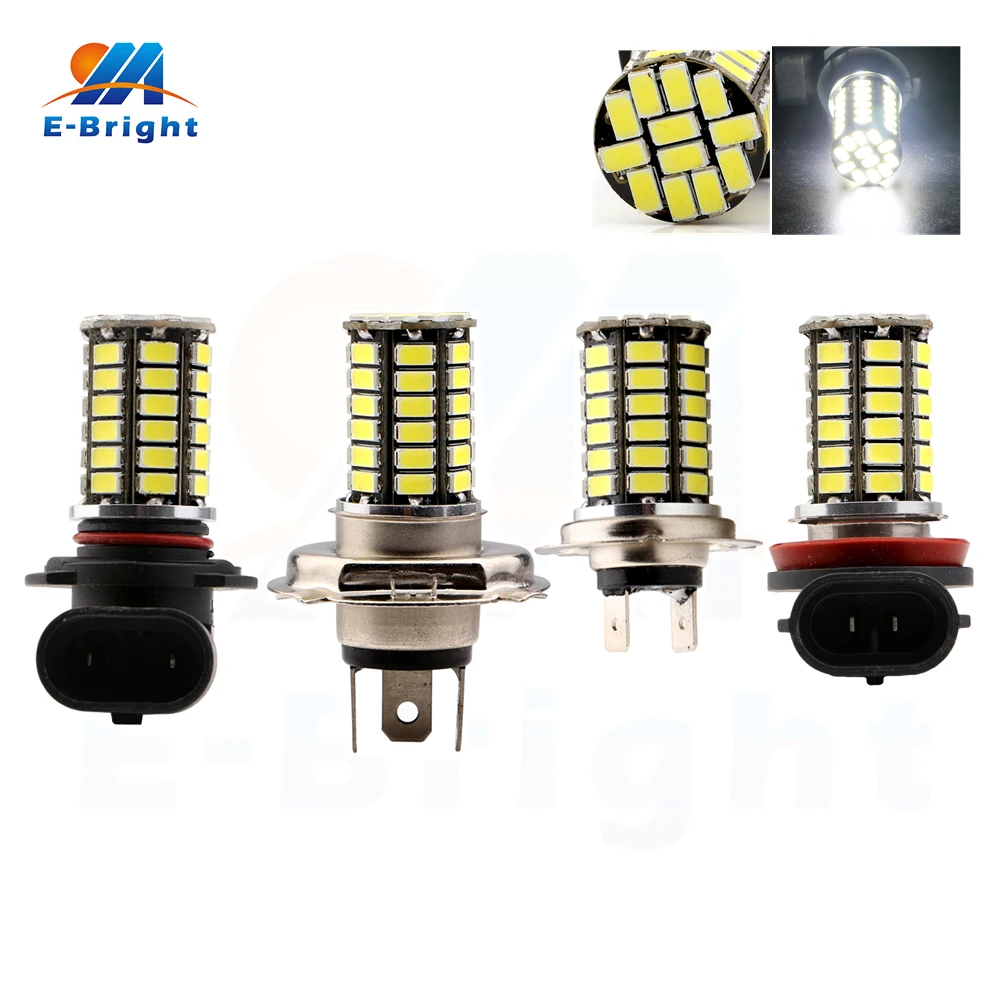 6pcs 12V 5630 54 SMD Led Bulb 9005 9006 H4 H7 H11 Socket Type Led