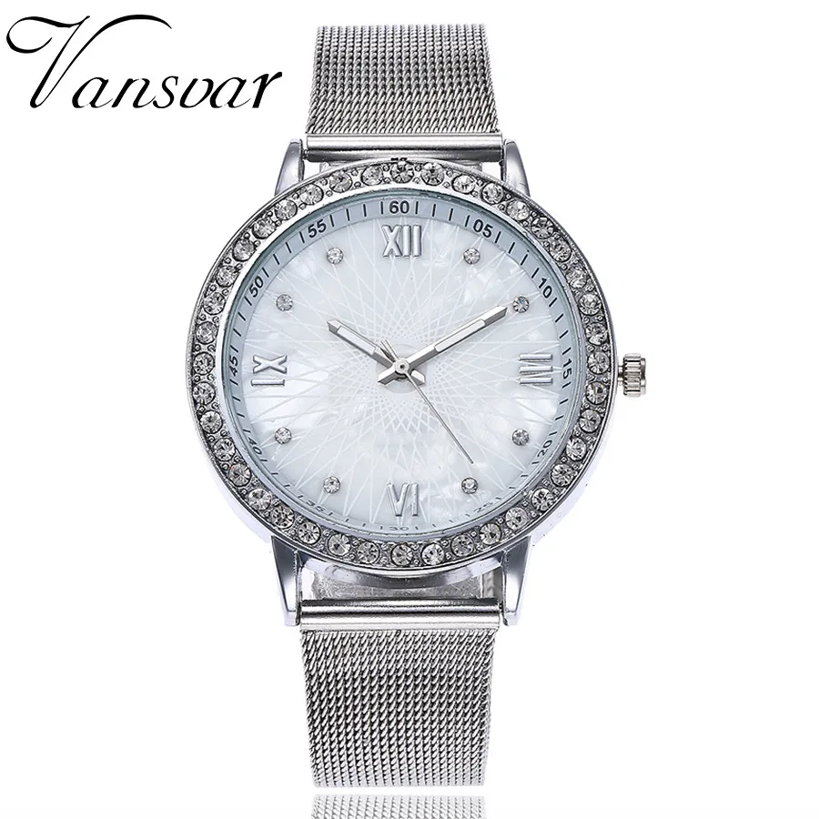 casual quartz stainless steel band marble strap watch analog wrist watch