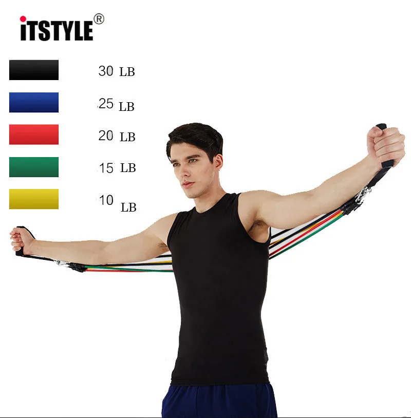 ITSTYLE мужские и женские многофункциональные резисторы Rally Stretch Rope Pellet Latex Tube 45LB 75LB