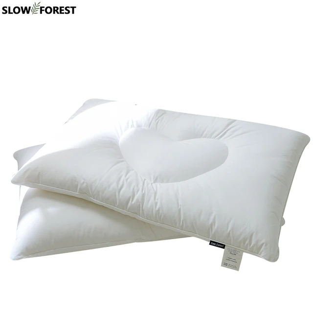 Slow Forest Cotton Bed Pillow Student Body Pillow Soft Ultra thin Protection Cervical Spine Flat