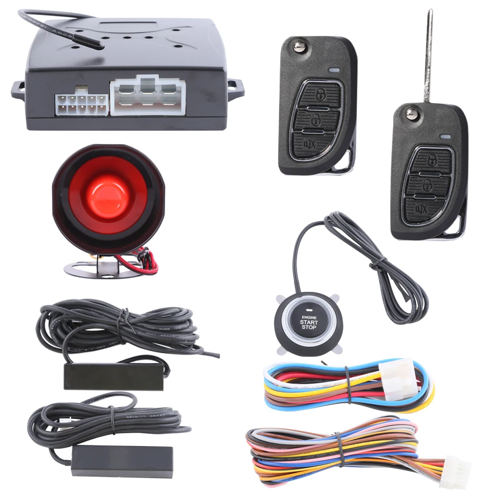 Universal car alarm kit passive keyless entry remote lock unlock doors push button start &amp engine start/stop | Автомобили и