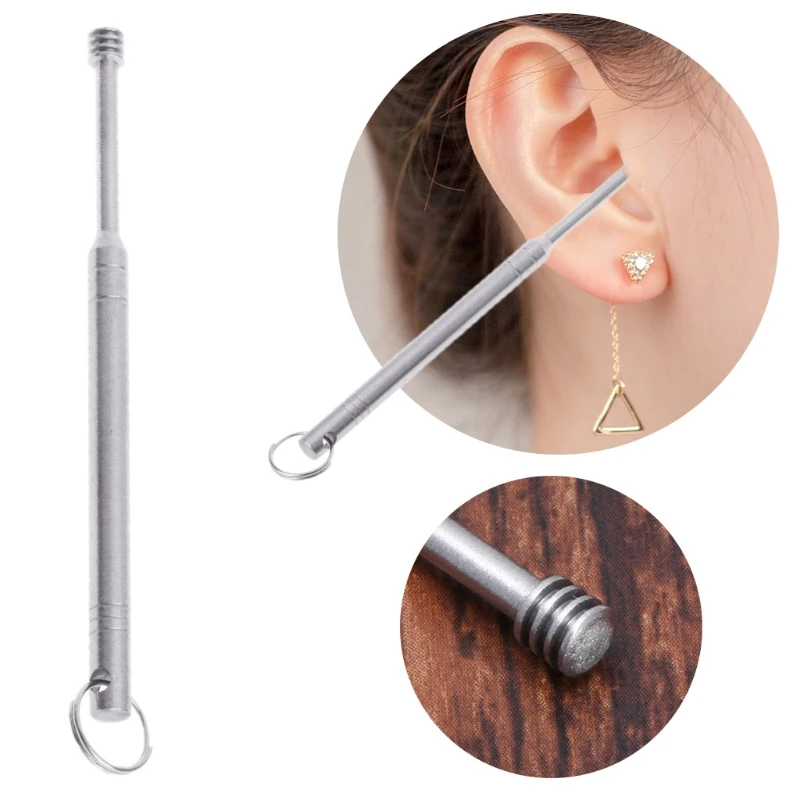 

Portable Stainless Steel Wax Curette Remover Spiral Ear Pick Cleaner Spoon Tool Key Chain Health Care Ear Care New