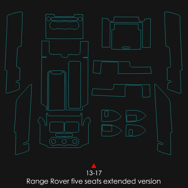 Ясно интерьера прозрачная пленка консоли Панель защиты Стикеры для Land Rover Range Rover Sport Vogue Discovery Sport велярный - Название цвета: 13-17 RR with 5s LWB