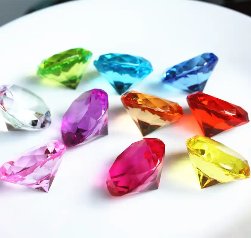 20mm 100pcs Acrylic Color Faux Round Diamond Crystals Treasure