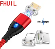 Magnetic Cable For iPhone Samsung Redmi Note 7 K20 Oneplus 7 Pro Magnet Fast Charging Adapter Micro USB Type C Phone Cables