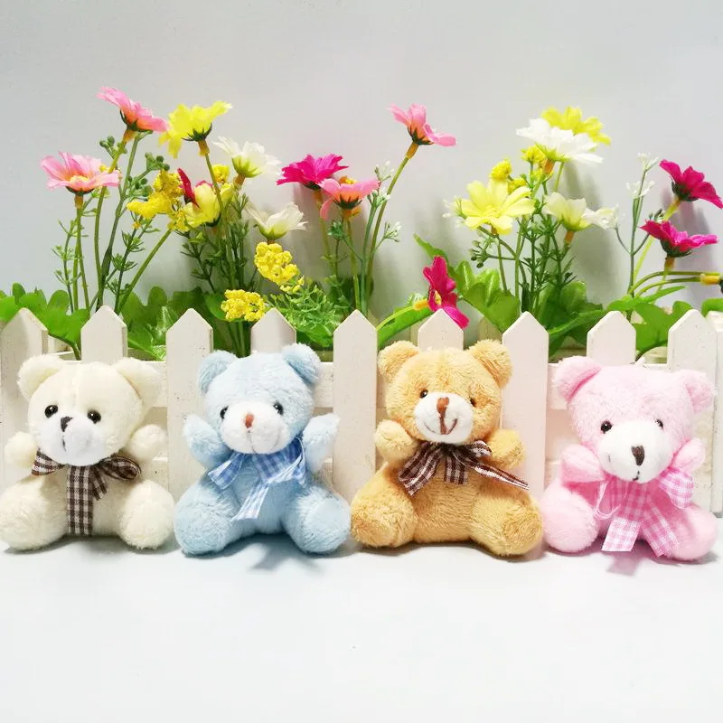 

50PCS Sitting 5.5cm Mini Joint Teddy Bear with Tie Pendant Wedding Sugar Figurines Stuffed Sugar Boxes Stuffed Figurines CMR002