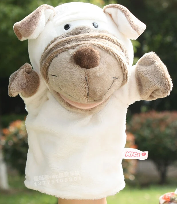 Story toy 1pc 25cm cartoon funny white shar pei Sharpay dog hand