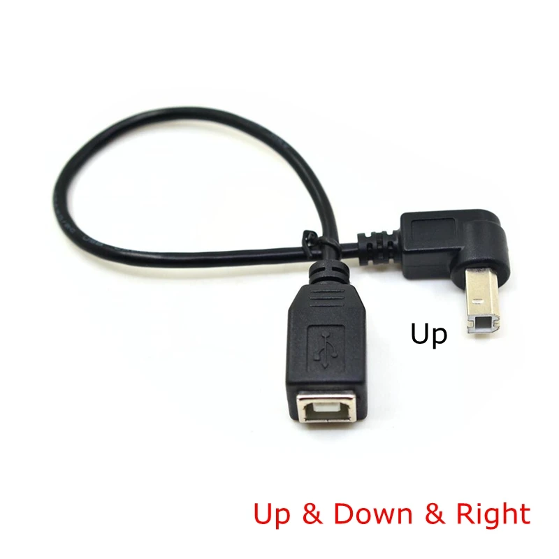 Black USB 2.0 Type A Male to B Male Down Angle Scanner Printer Cable Cord 3FT//1M
