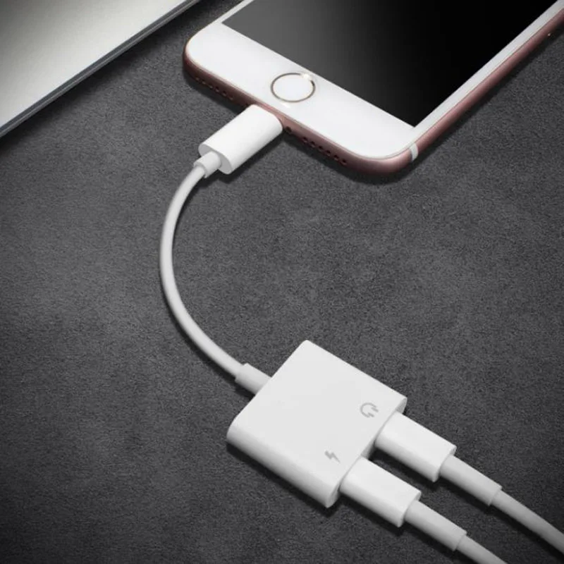 Double For Lightning Jack Charging Audio Adapter for iPhone 7 8 X Support for IOS 11 Music Call Headphone Adapter Converter Double For Lightning Jack Charging Audio Adapter for iPhone 7 8 X Support for IOS 11 Music Call Headphone Adapter Converter