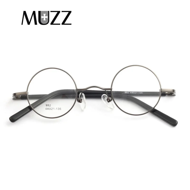 

MUZZ New Fashion Round Glasses Frame unisex Myopia Optical Glasses Business Eyeglasses Ultra small whole frame Clear Lens Men