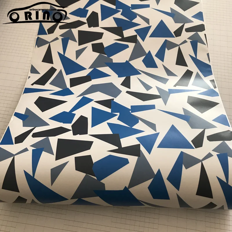 Blue White Camouflage Vinyl Film-5