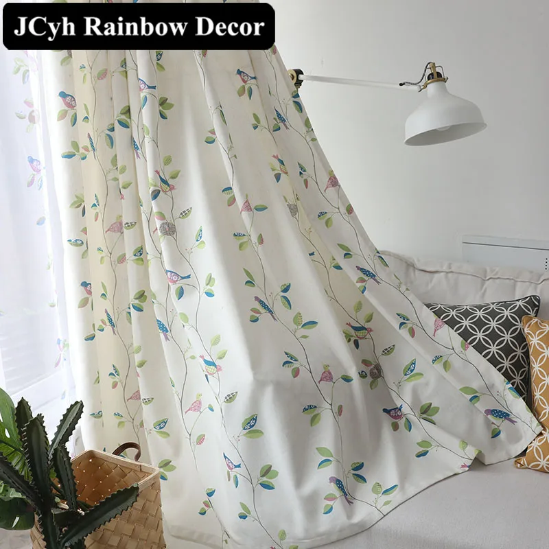 Aves Y Hojas de Estilo Rural Lino Apagón Cortinas Para la Sala de Niños Niño Dormitorio Cortinas de la Ventana Cortinas Panel de Tul Gasa Aves Y Hojas de Estilo Rural Lino Apagón Cortinas Para la Sala de Niños Niño Dormitorio Cortinas de la Ventana Cortinas Panel de Tul Gasa