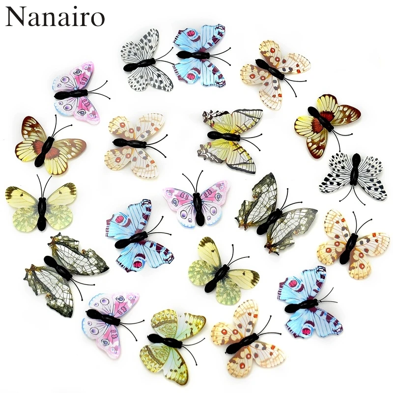 

100Pcs Cheap 3D Multicolor PVC Flower Butterfly Wall Stickers For Girl Kids Baby Rooms Kitchen Home Decoration Adhesive to Wall