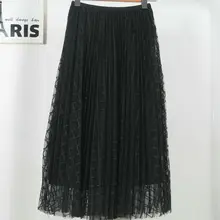 Летняя брендовая Новая женская однотонная многослойная плиссированная юбка-пачка трапециевидной формы, милая сетчатая элегантная клетчатая Тюлевая юбка