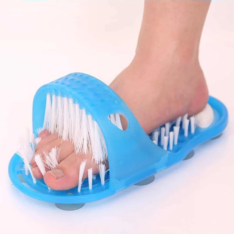 Здоровый очиститель лап Тапочки для душа легкий массажер для ног Чистые Тапочки со скрубберной щеткой со съемным пемзой
