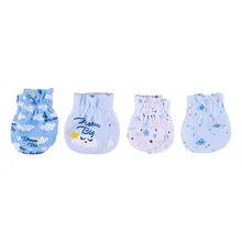 0-6 месяцев Детские перчатки хлопок супер мягкие детские перчатки четыре сезона новорожденных безопасности Скретч варежки