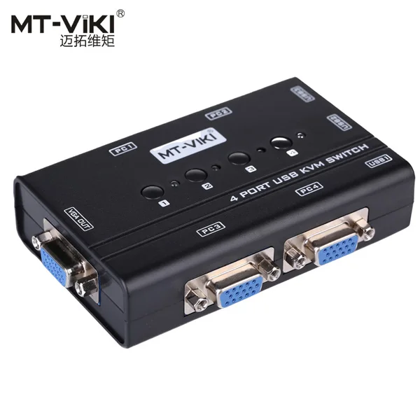 MT VIKI 4 Port Manual VGA KVM Switch with USB Console and