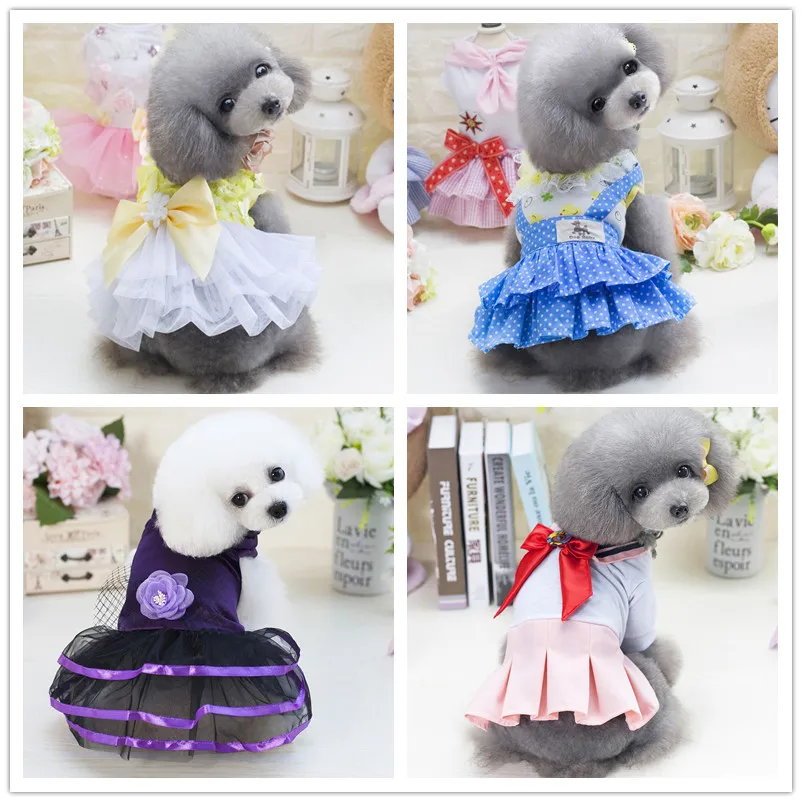F35 beautiful pet princess dresses dog sweet dress puppy tulle Skirts
