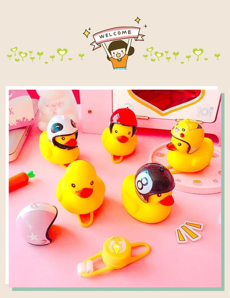 Lovely Duck  Helmet Ring Bell Toy For Motorcycle Cycling Bicycle Bike Ride Horn Alarm 1