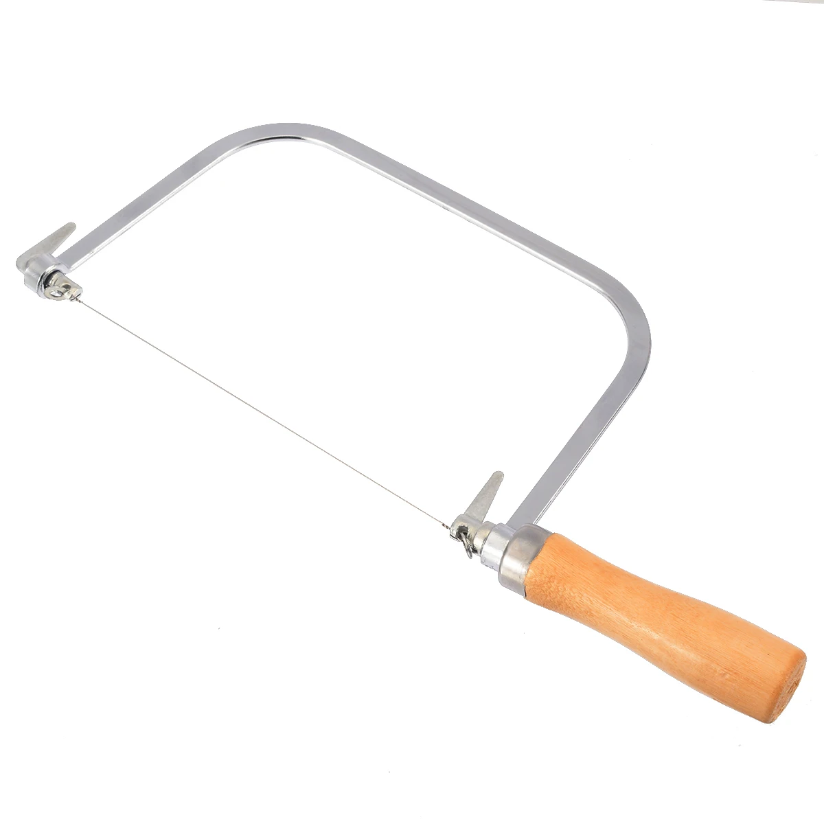 Stainless Steel Soap Cutter Saw +  5x Strings with Wooden Handle Soap Candle Wax Slice Making Wire Cutting Strings