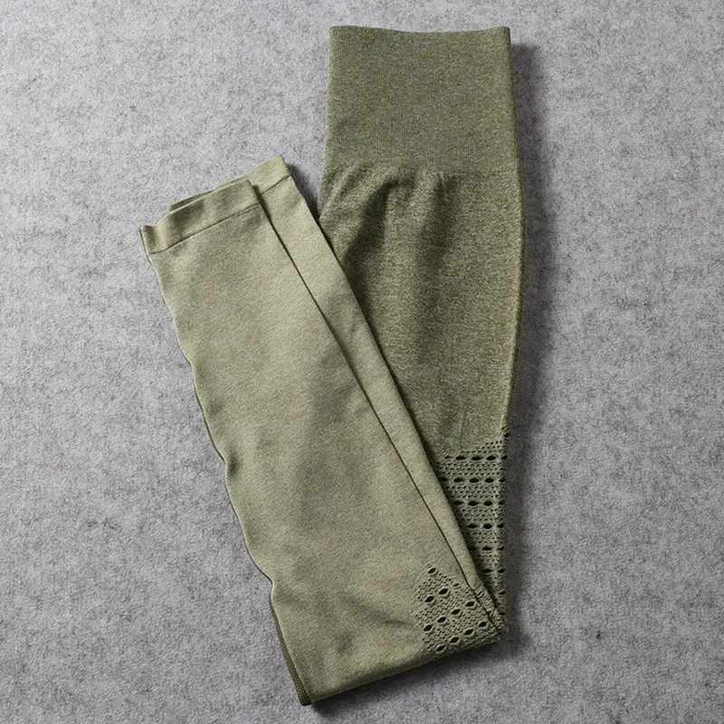 Набор Ombre из 2 предметов, набор для тренировки, Женская бесшовная Спортивная одежда для йоги, одежда для фитнеса, женская спортивная одежда, леггинсы для спортзала, спортивный комплект - Цвет: Army Green Pant